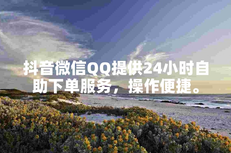抖音微信QQ提供24小时自助下单服务,操作便捷。