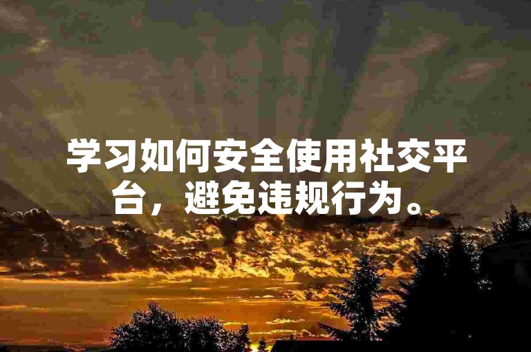 学习如何安全使用社交平台，避免违规行为。