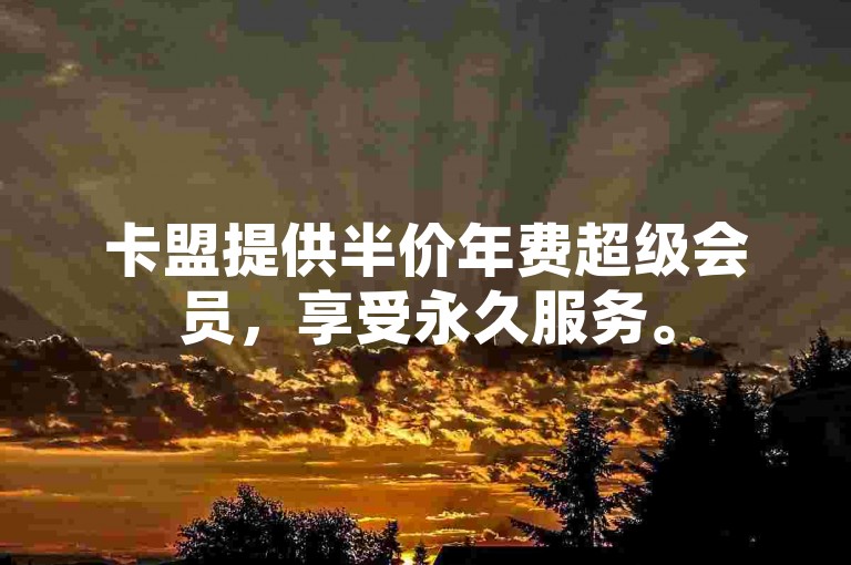 卡盟提供半价年费超级会员，享受永久服务。