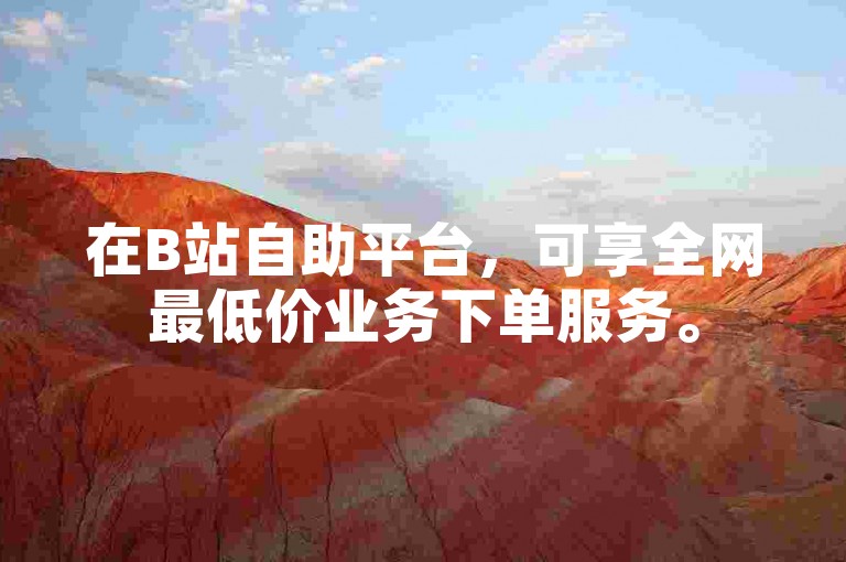 在B站自助平台，可享全网最低价业务下单服务。