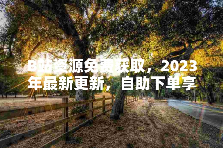 B站资源免费获取，2023年最新更新，自助下单享全网最低价。