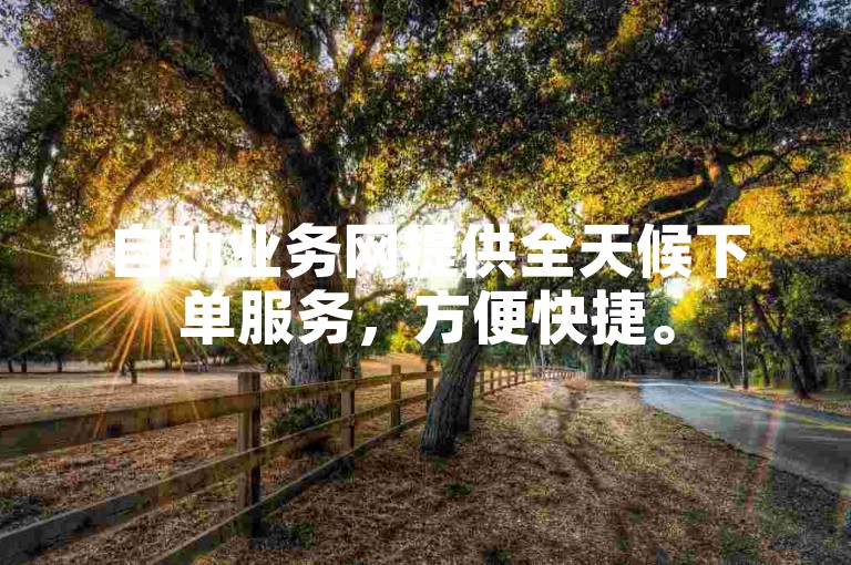 自助业务网提供全天候下单服务，方便快捷。