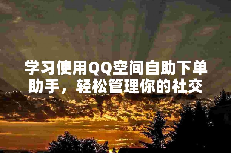 学习使用QQ空间自助下单助手，轻松管理你的社交动态。