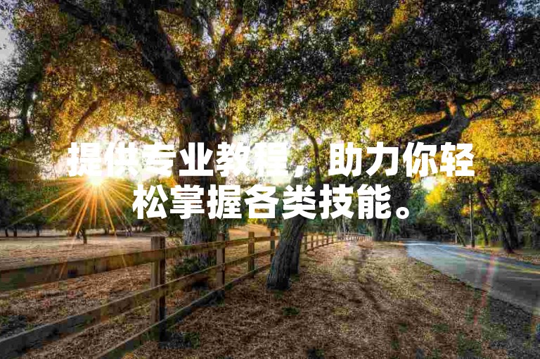提供专业教程,助力你轻松掌握各类技能。