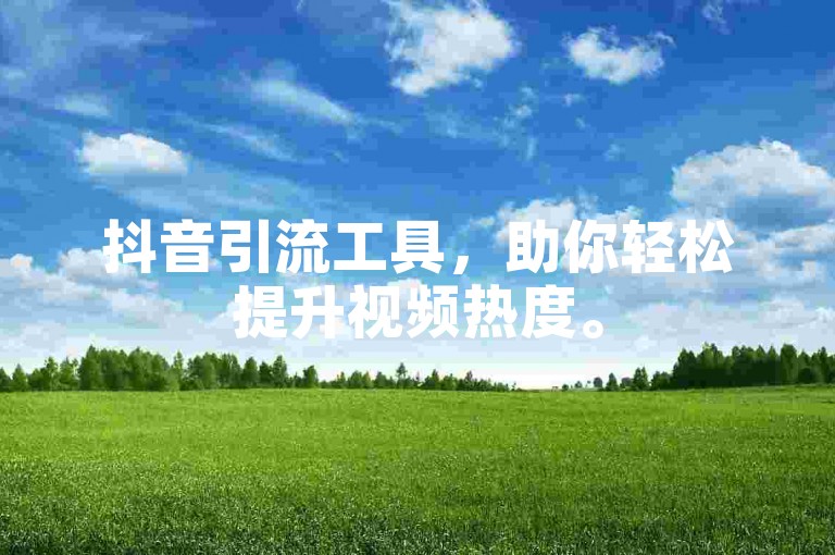 抖音引流工具，助你轻松提升视频热度。