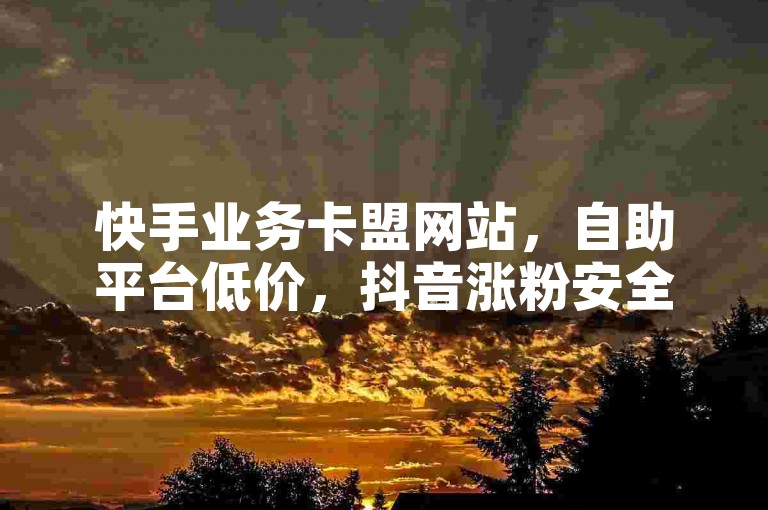 快手业务卡盟网站,自助平台低价,抖音涨粉安全且可靠。