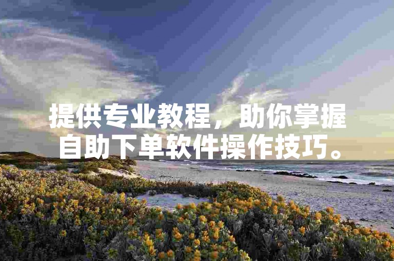 提供专业教程，助你掌握自助下单软件操作技巧。