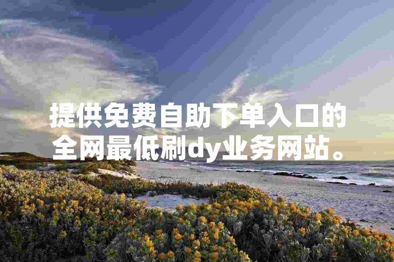 提供免费自助下单入口的全网最低刷dy业务网站。