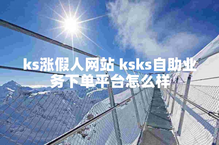 ks涨假人网站 ksks自助业务下单平台怎么样