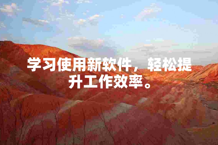 学习使用新软件，轻松提升工作效率。