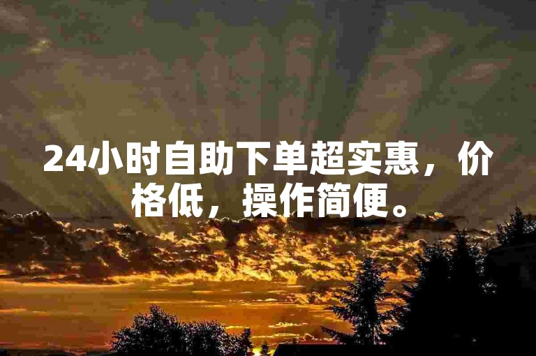 24小时自助下单超实惠，价格低，操作简便。