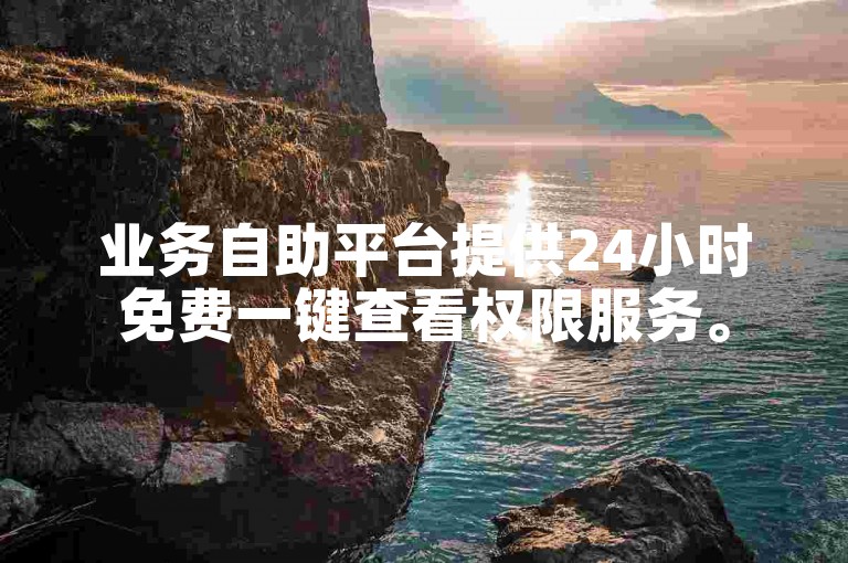 业务自助平台提供24小时免费一键查看权限服务。
