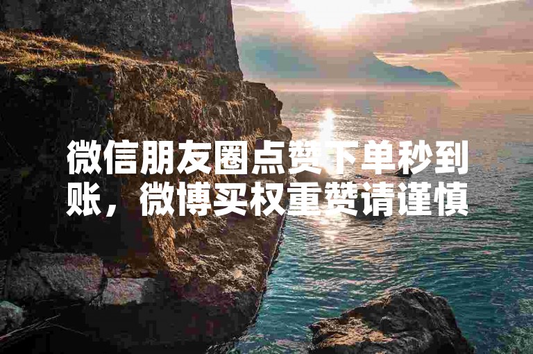 微信朋友圈点赞下单秒到账，微博买权重赞请谨慎操作。