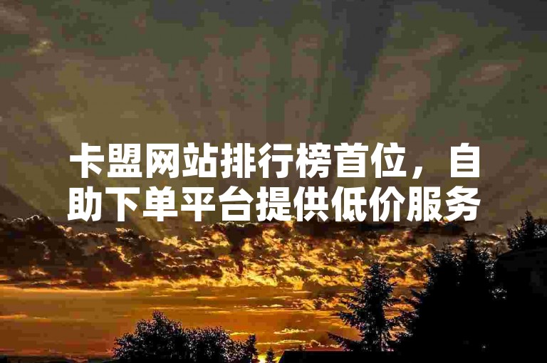 卡盟网站排行榜首位,自助下单平台提供低价服务。