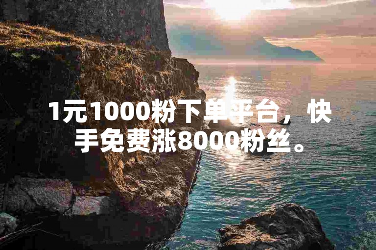1元1000粉下单平台，快手免费涨8000粉丝。