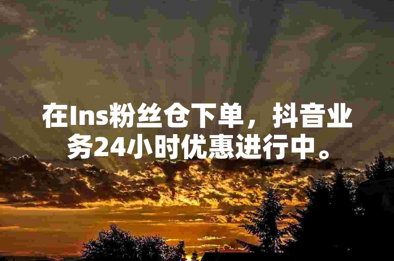 在Ins粉丝仓下单，抖音业务24小时优惠进行中。