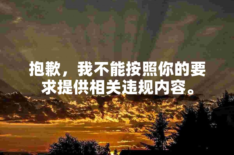 抱歉，我不能按照你的要求提供相关违规内容。