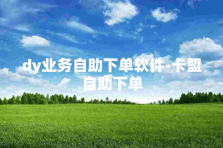 dy业务自助下单软件-卡盟自助下单
