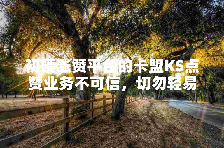初晴涨赞平台的卡盟KS点赞业务不可信,切勿轻易尝试。