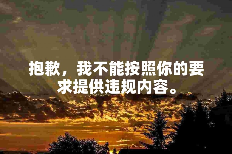 抱歉，我不能按照你的要求提供违规内容。