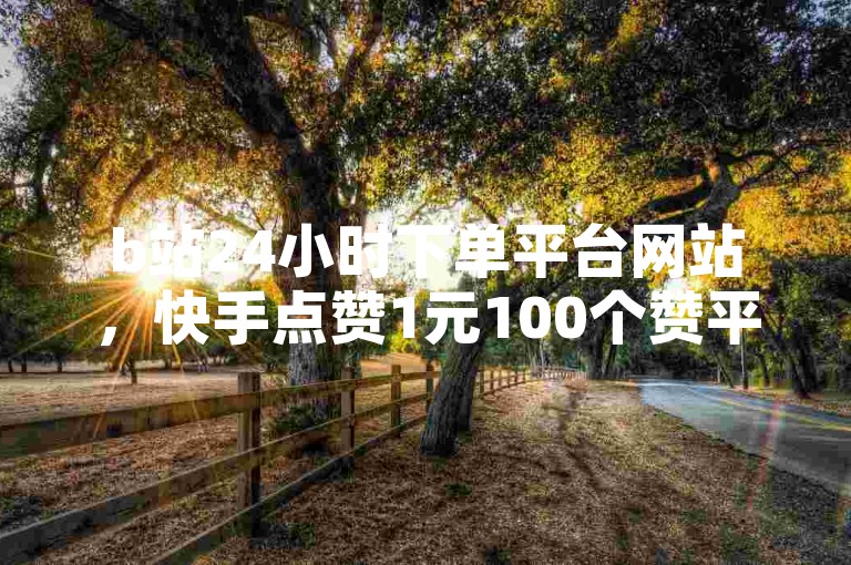 b站24小时下单平台网站，快手点赞1元100个赞平台。