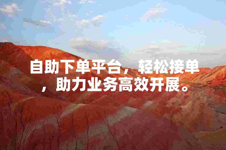 自助下单平台，轻松接单，助力业务高效开展。