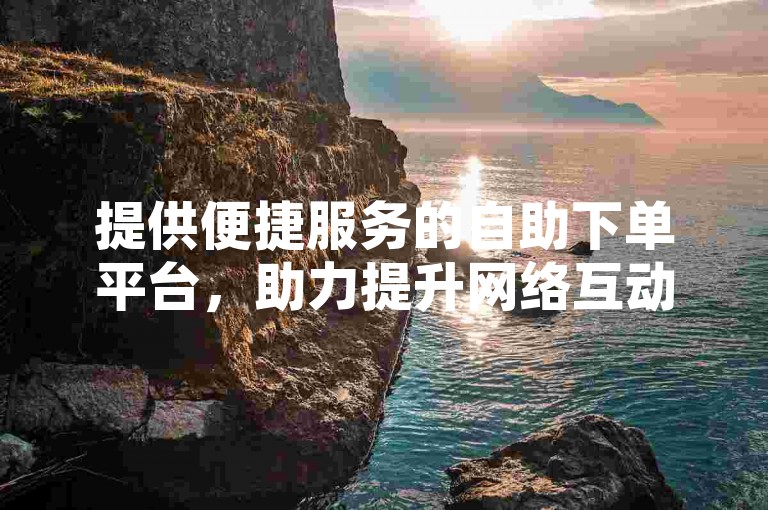 提供便捷服务的自助下单平台，助力提升网络互动体验。
