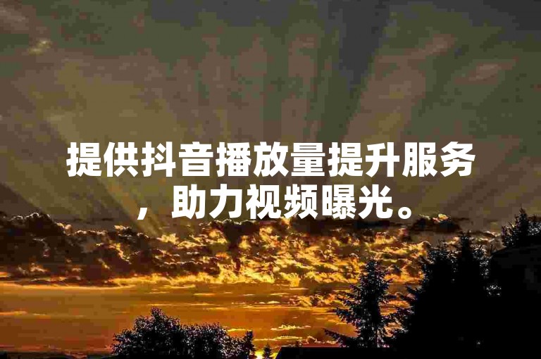 提供抖音播放量提升服务，助力视频曝光。
