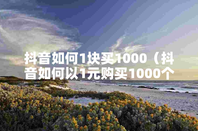 抖音如何1块买1000（抖音如何以1元购买1000个粉丝）