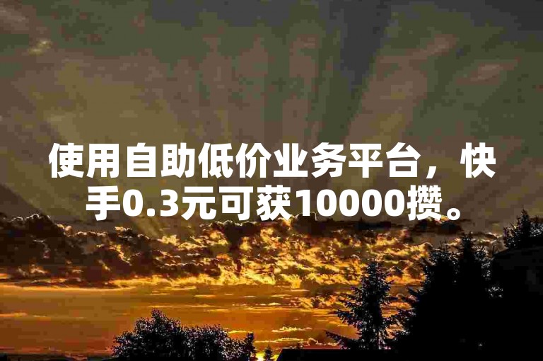 使用自助低价业务平台，快手0.3元可获10000攒。