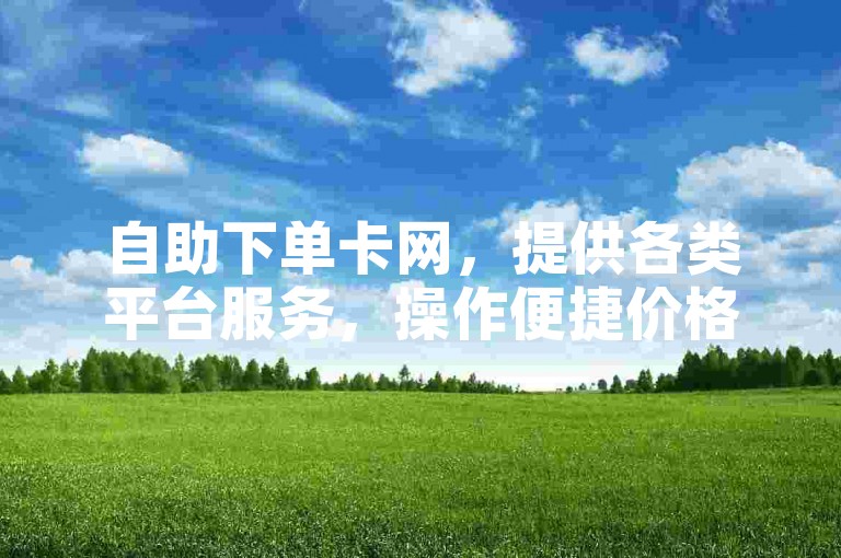 自助下单卡网,提供各类平台服务,操作便捷价格优。