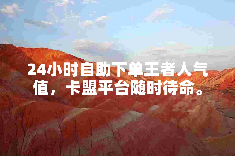 24小时自助下单王者人气值，卡盟平台随时待命。