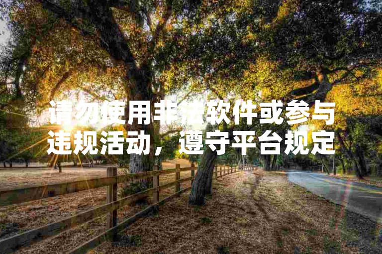 请勿使用非法软件或参与违规活动,遵守平台规定。