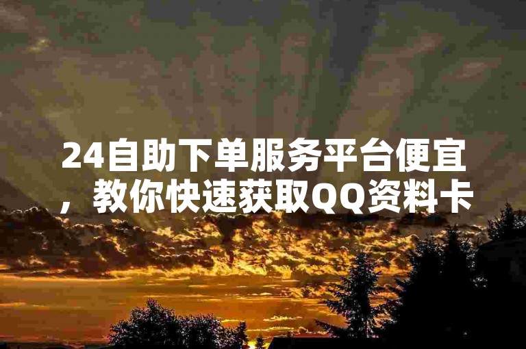 24自助下单服务平台便宜,教你快速获取QQ资料卡赞。