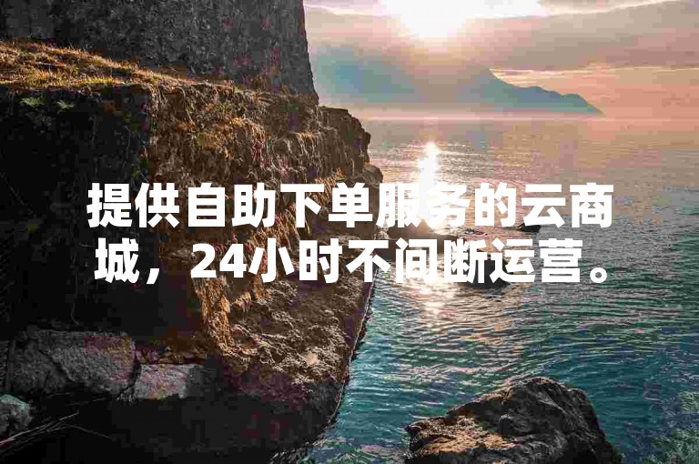 提供自助下单服务的云商城，24小时不间断运营。