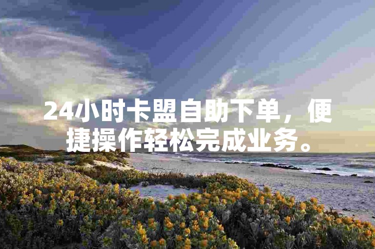 24小时卡盟自助下单，便捷操作轻松完成业务。
