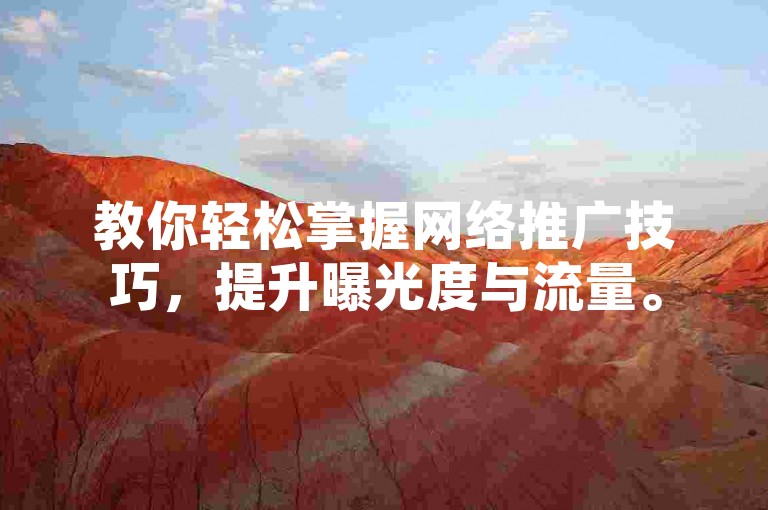 教你轻松掌握网络推广技巧，提升曝光度与流量。
