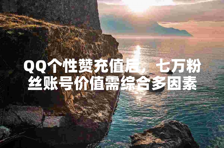 QQ个性赞充值后,七万粉丝账号价值需综合多因素评估。