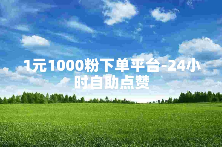 1元1000粉下单平台-24小时自助点赞