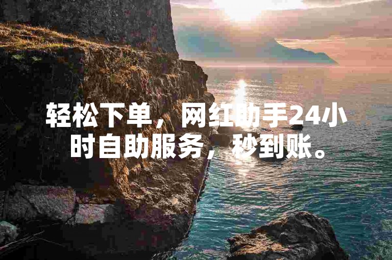 轻松下单,网红助手24小时自助服务,秒到账。