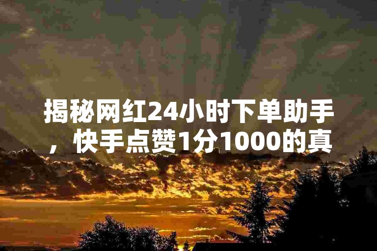 揭秘网红24小时下单助手,快手点赞1分1000的真相!
