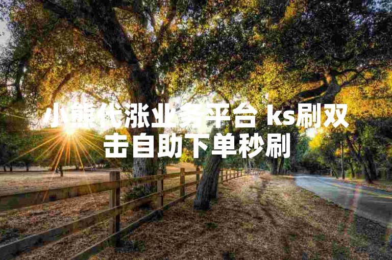 小熊代涨业务平台 ks刷双击自助下单秒刷