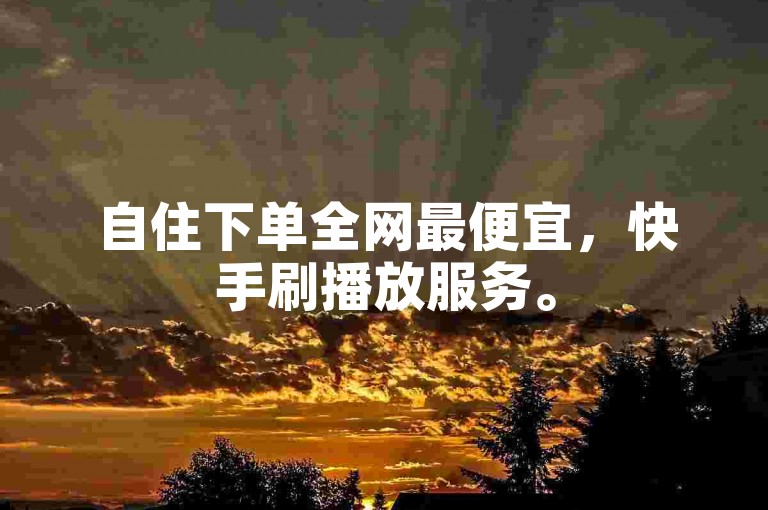 自住下单全网最便宜，快手刷播放服务。