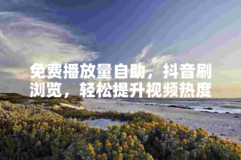 免费播放量自助，抖音刷浏览，轻松提升视频热度。
