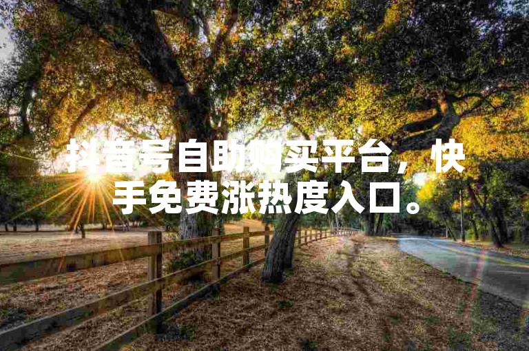 抖音号自助购买平台，快手免费涨热度入口。