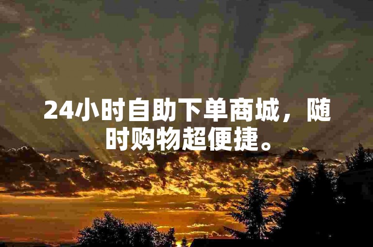 24小时自助下单商城，随时购物超便捷。