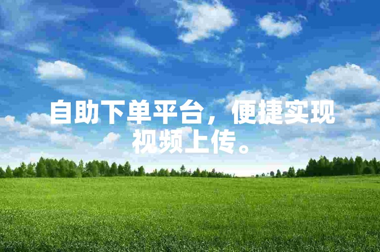 自助下单平台,便捷实现视频上传。