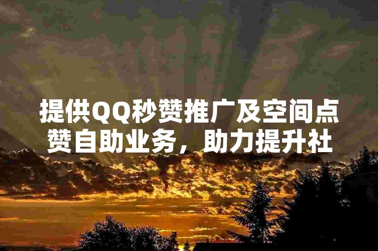 提供QQ秒赞推广及空间点赞自助业务，助力提升社交影响力。