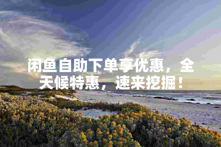 闲鱼自助下单享优惠，全天候特惠，速来挖掘！