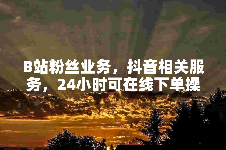 B站粉丝业务，抖音相关服务，24小时可在线下单操作。